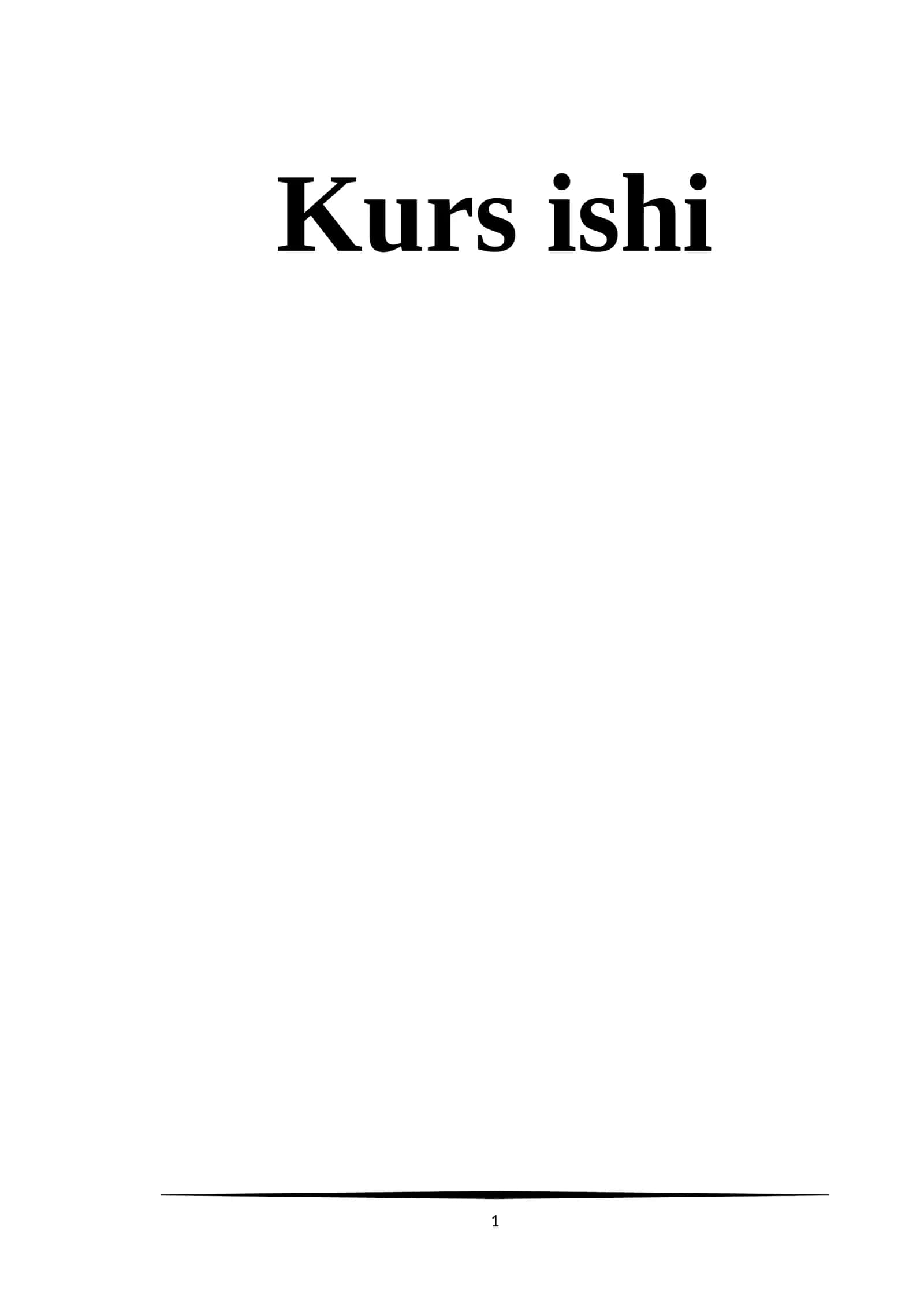 Kurs ishi "Yuksek Sporali O'simliklar"