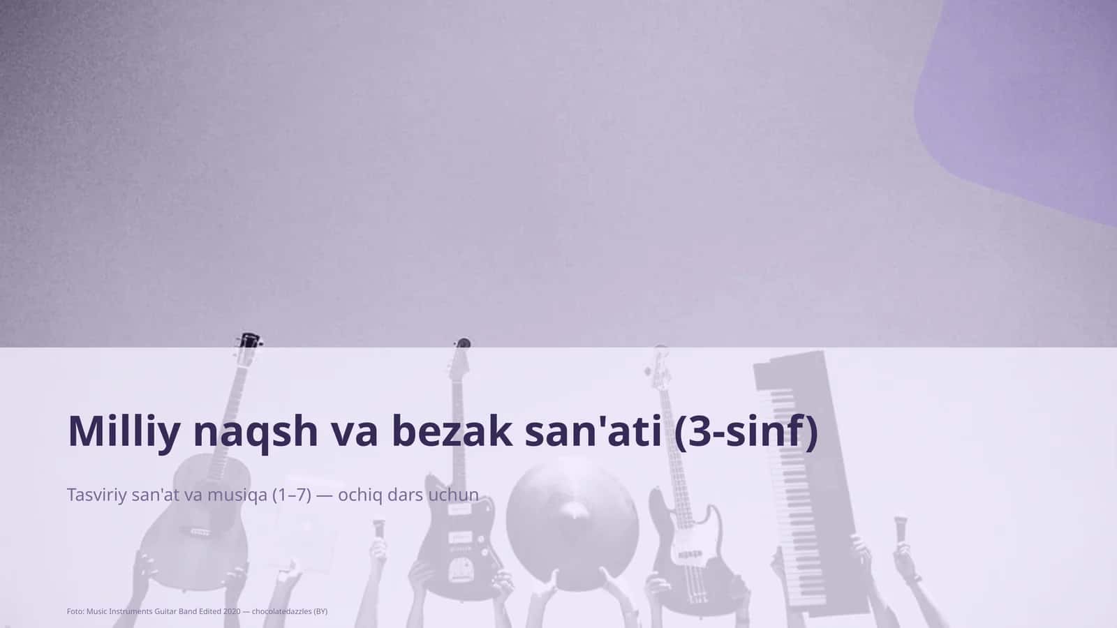 Milliy naqsh va bezak san'ati (3-sinf)