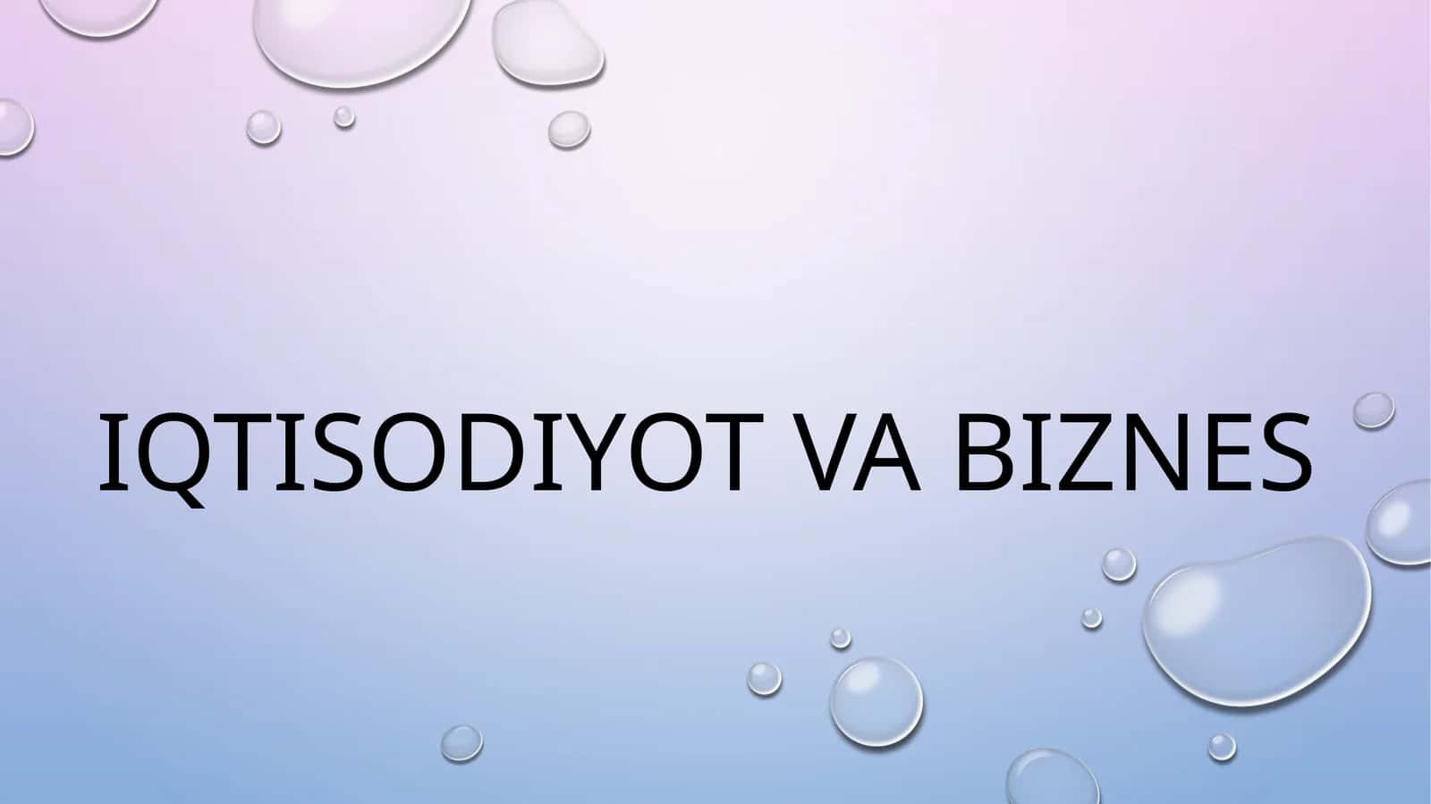 BOZOR TUSHUNCHASI VA TURLARI