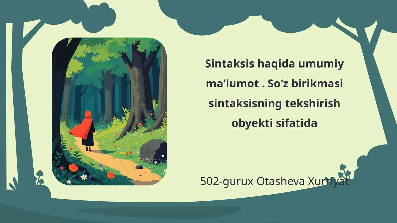 Sintaksis haqida umumiy maʼlumot. Soʻz birikmasi sintaksisning tekshirish obyekti sifatida