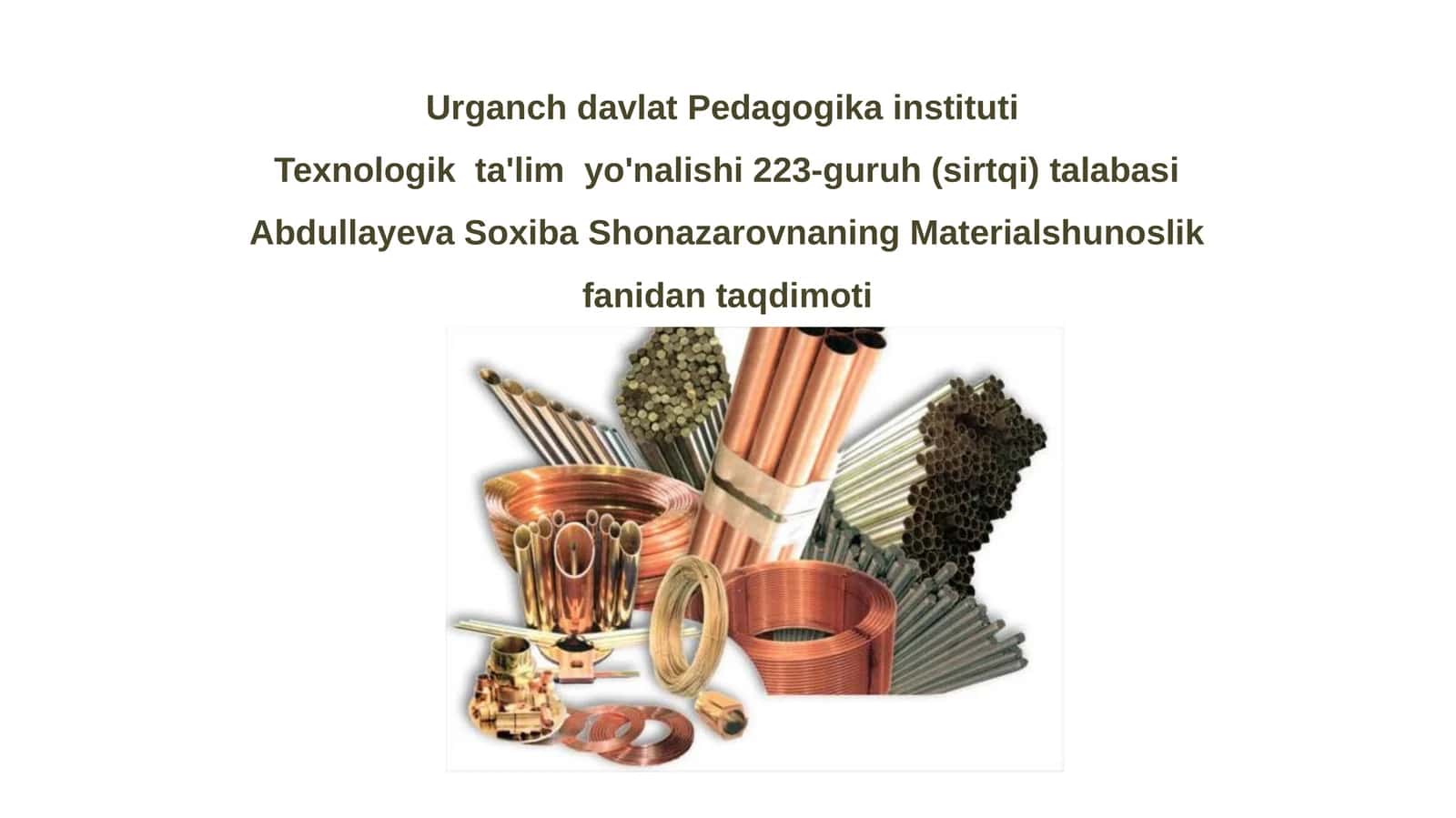 Rangli metallar ishlab chiqarish texnologik jarayonlari