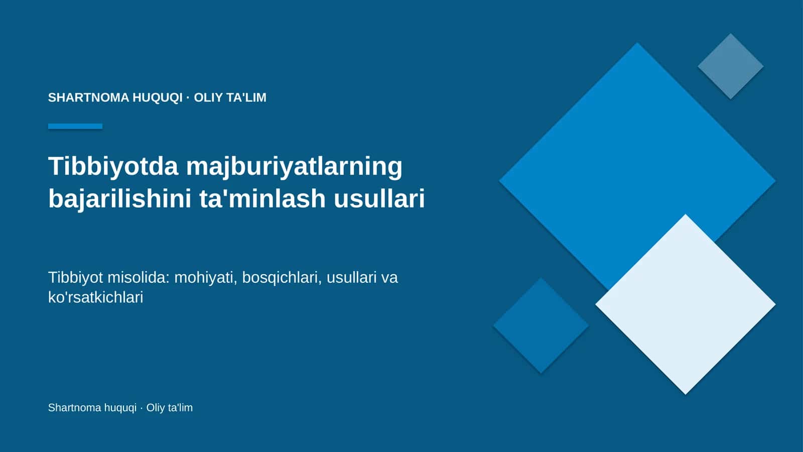 tibbiyotda majburiyatlarning bajarilishini ta'minlash usullari 7134