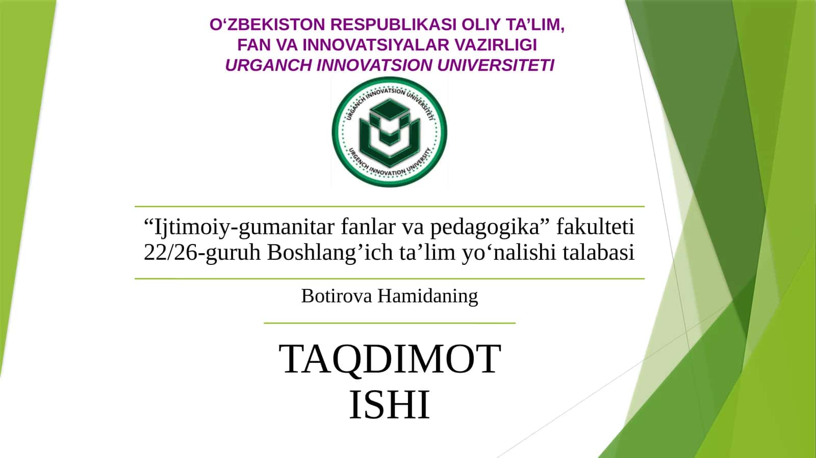 PASKAL UCHBURCHAGI. CHEKLI TO'PLAM QISM TO'PLAMLAR SONINI TOPISH