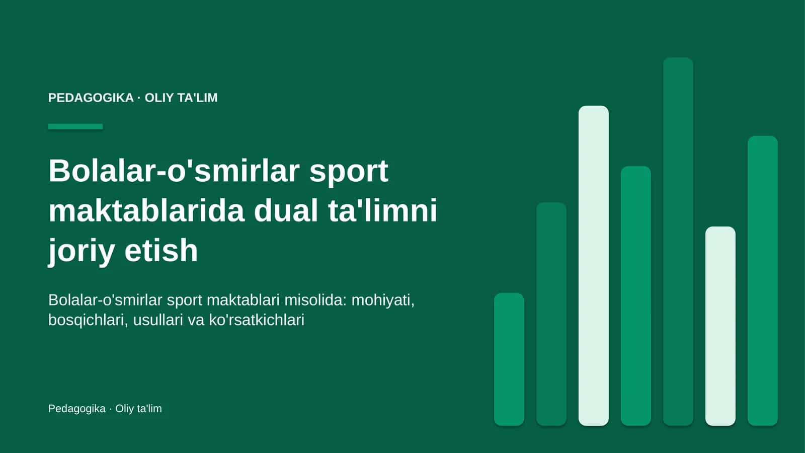 [Bolalar-o'smirlar sport maktablarida dual ta'limni joriy etish]