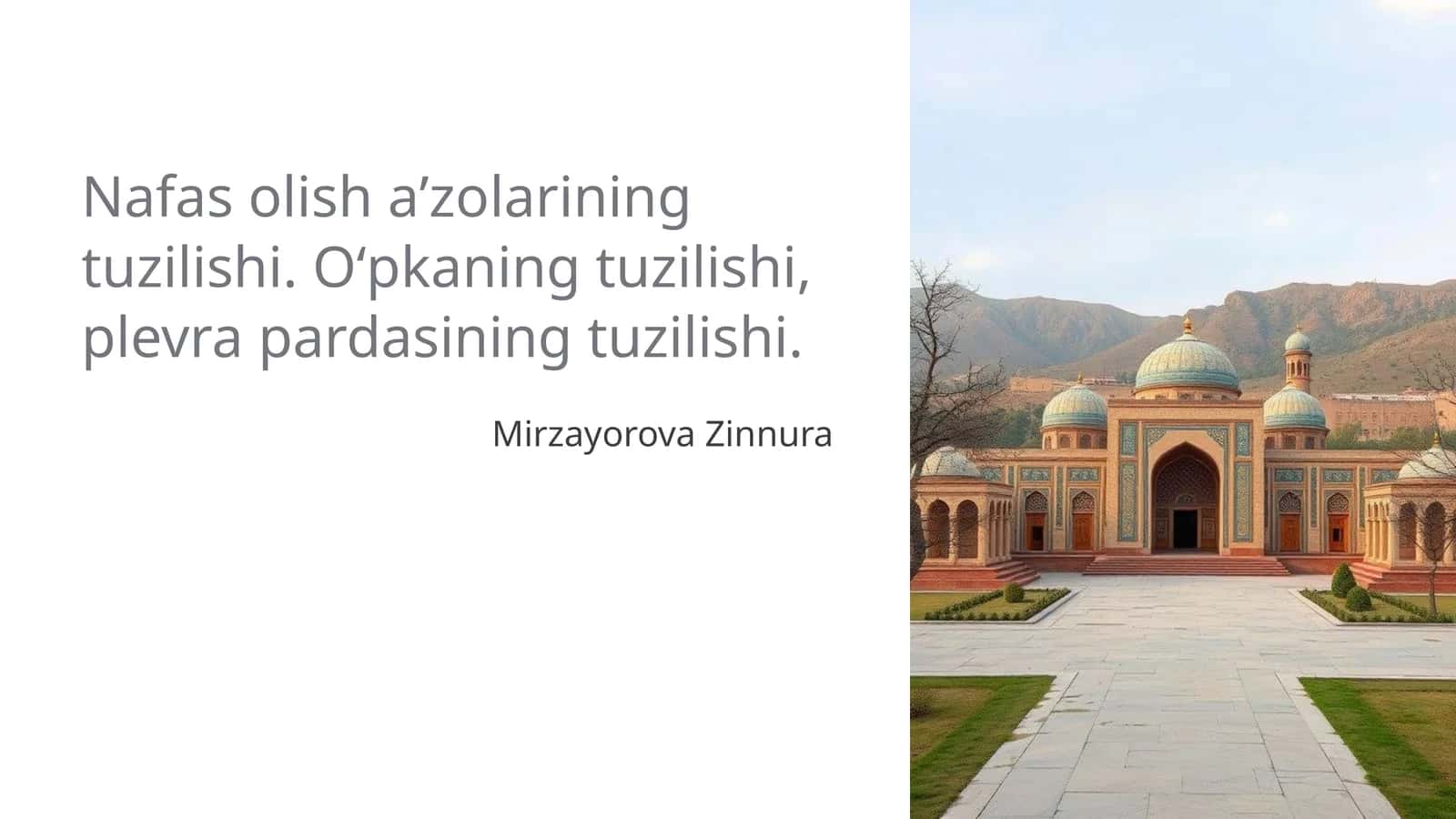 Nafas olish aʼzolarining tuzilishi