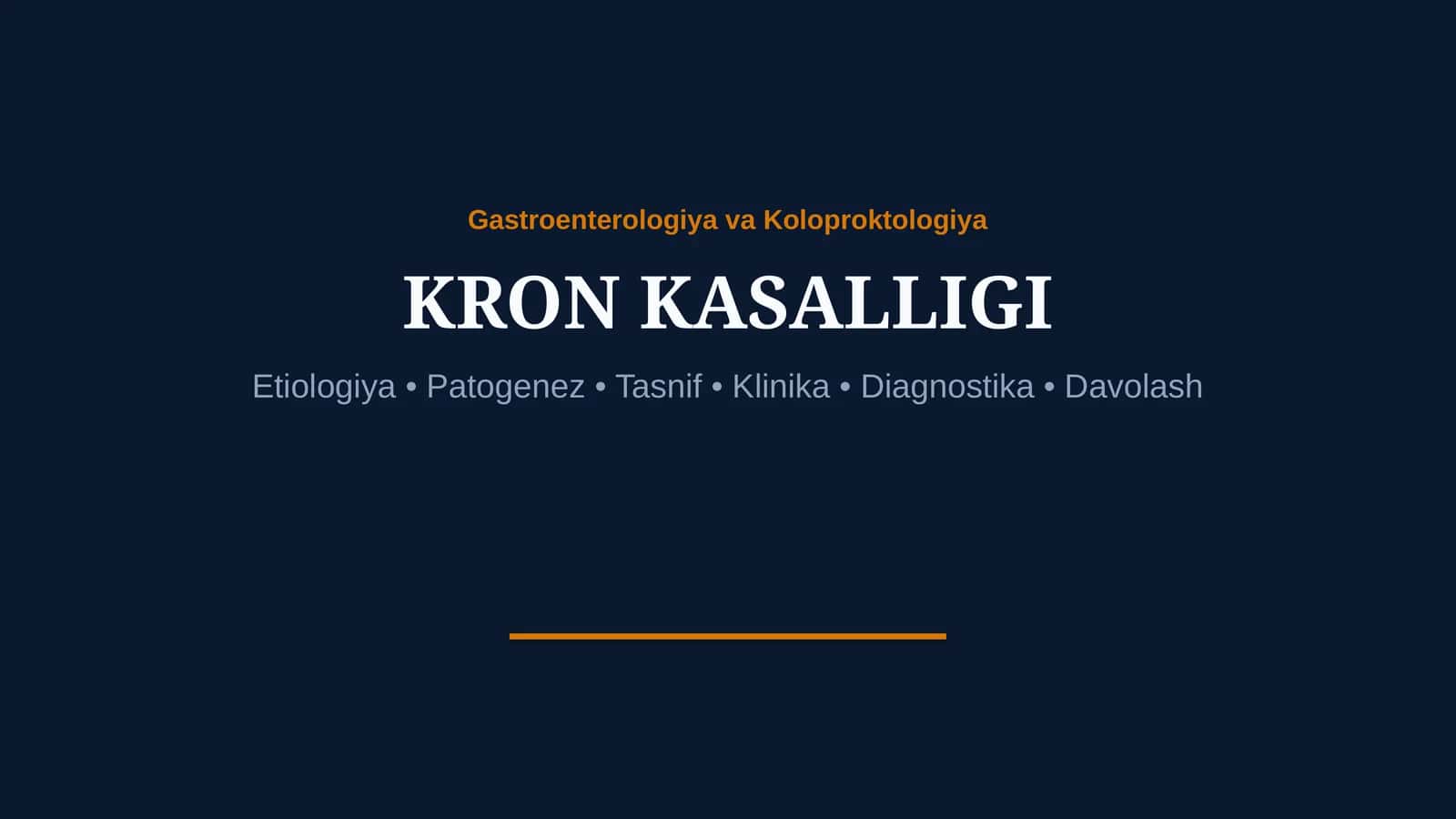 Kron kasalligi — Etiologiya, patogenez, klinika, diagnostika va davolash | 15 slayd