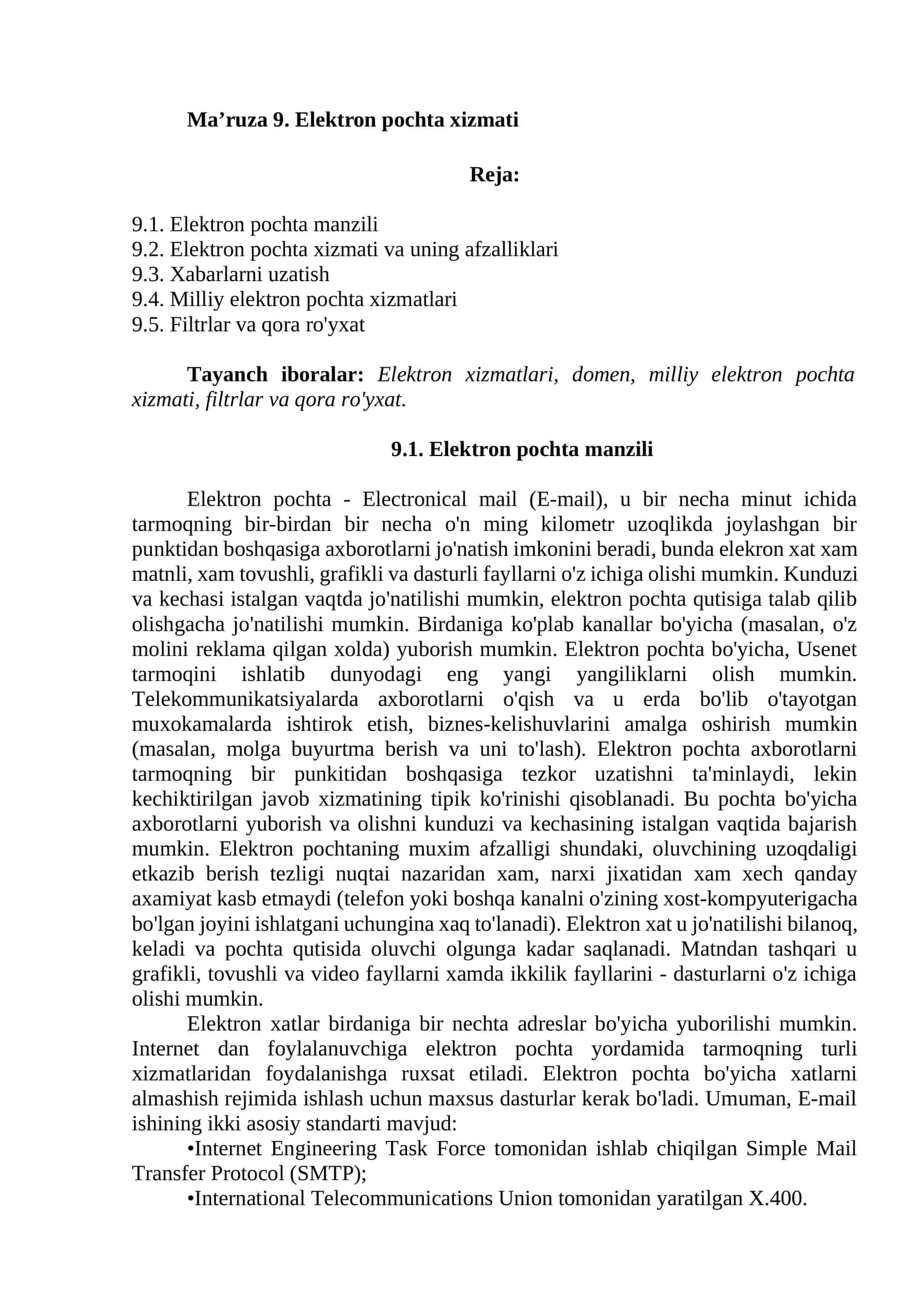 Elektron pochta xizmati