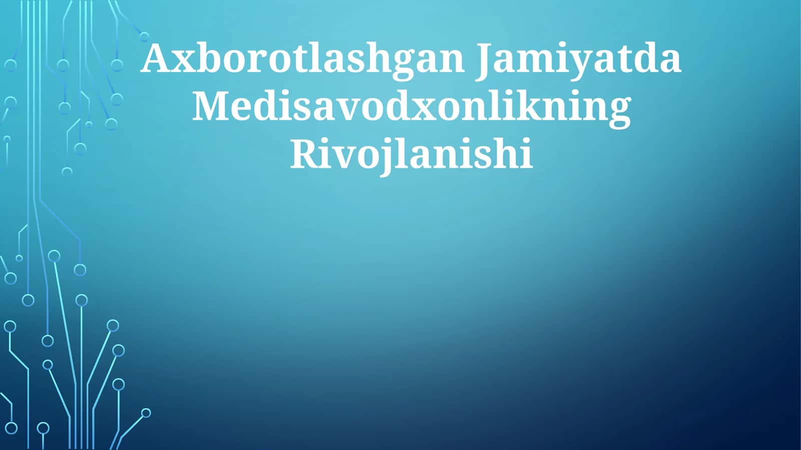 Shaxsiylashtirilgan Sog'liqni Saqlash Ta'limi