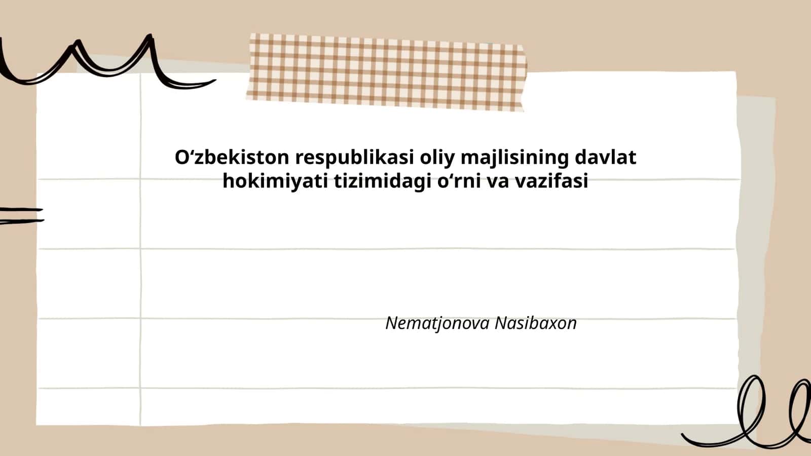 Oliy Majlisning tuzilishi va uning palatalari
