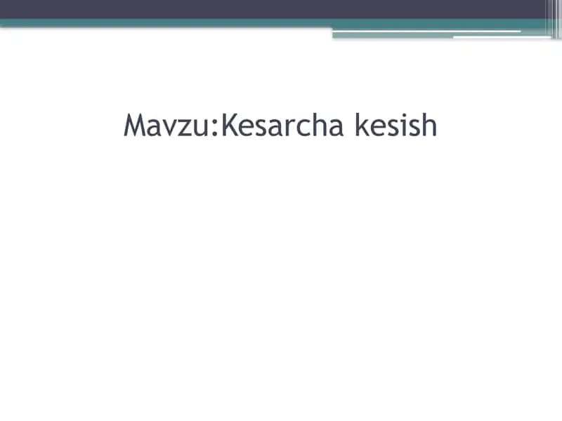 Kesarcha kesish