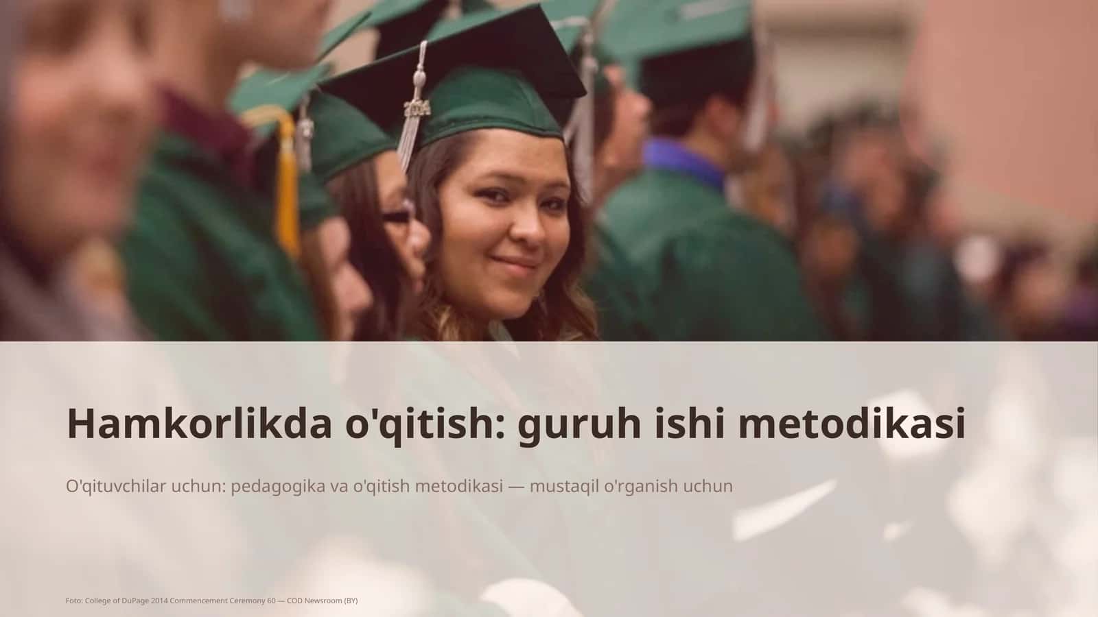 Hamkorlikda o'qitish: guruh ishi metodikasi