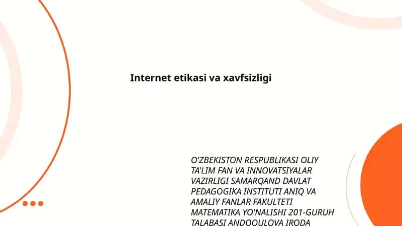 Internet etikasi va xavfsizligi