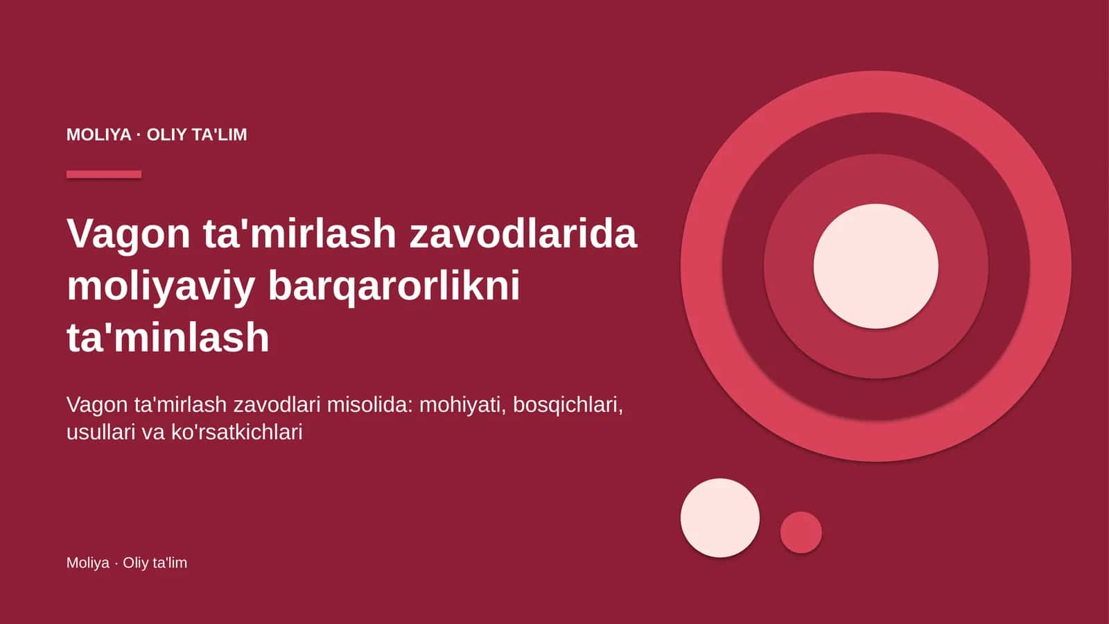 Vagon ta'mirlash zavodlarida moliyaviy barqarorlikni ta'minlash