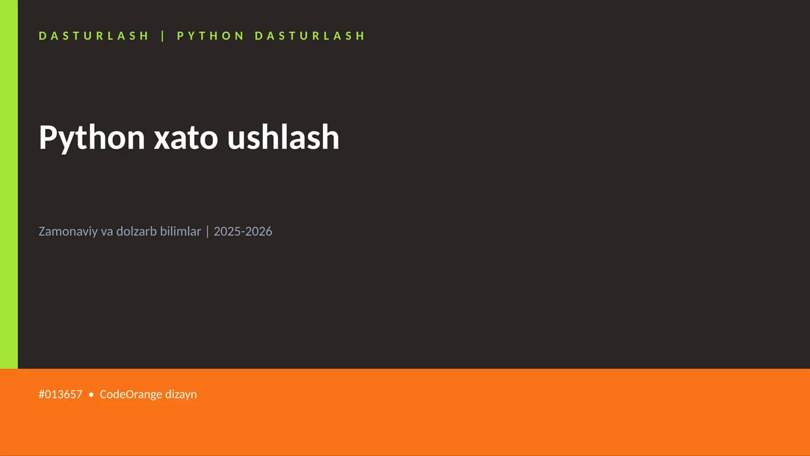 PYTHON DASTURLASH