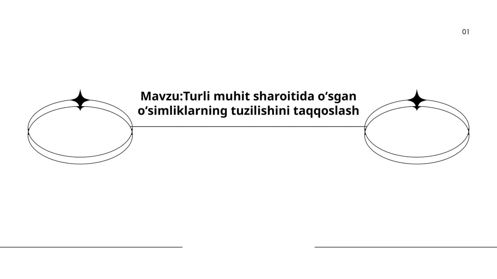 Turli muhit sharoitida oʻsgan oʻsimliklarning tuzilishini taqqoslash