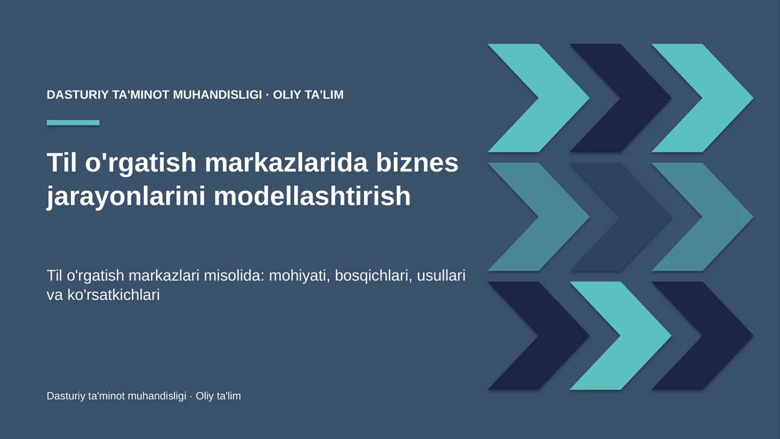 til o'rgatish markazlarida biznes jarayonlarini modellashtirish 7906