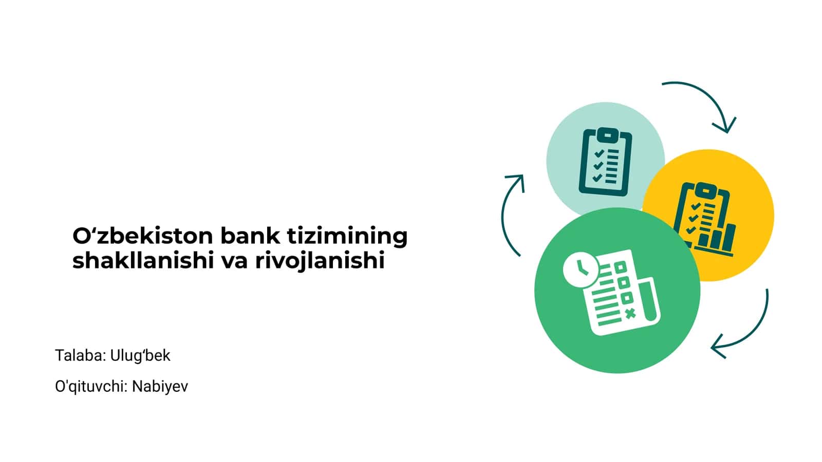 Oʻzbekiston bank tizimining shakllanishi va rivojlanishi
