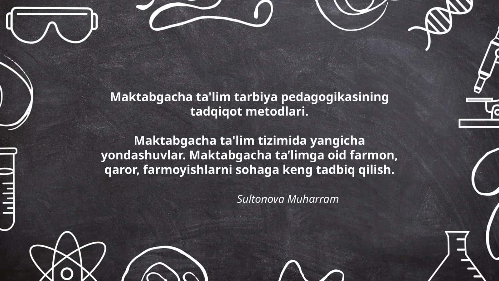 Maktabgacha ta'lim tarbiya pedagogikasining tadqiqot metodlari