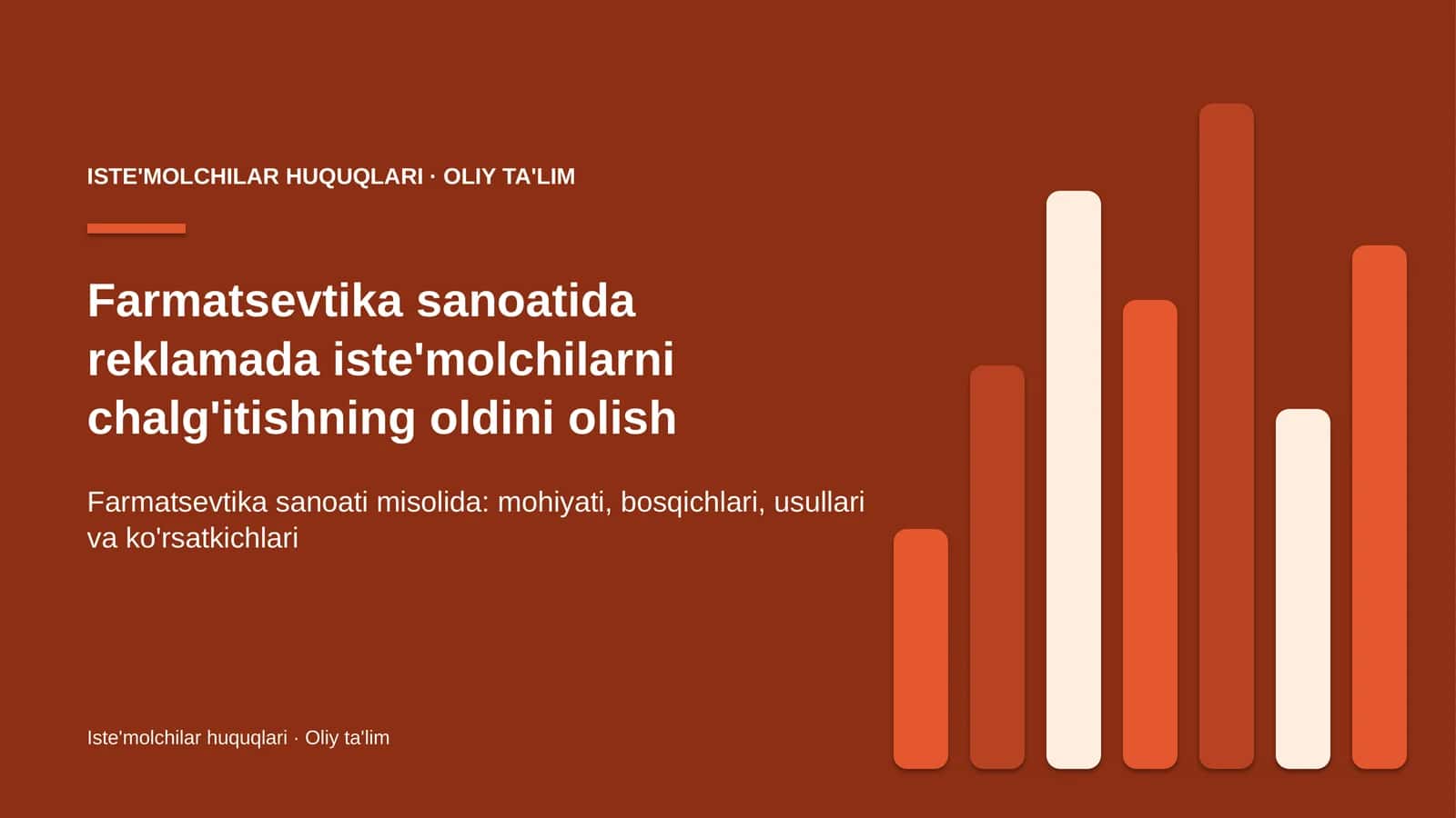 Farmatsevtika sanoatida reklamada iste'molchilarni chalg'itishning oldini olish