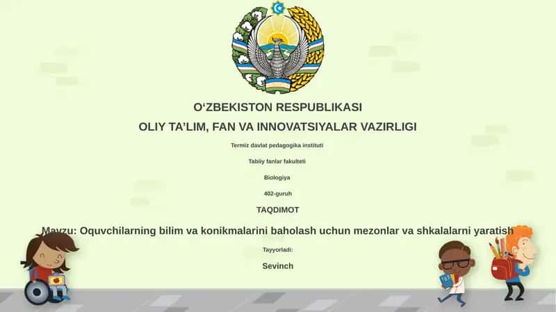 Baholash mezonlari va shkalalarini yaratish