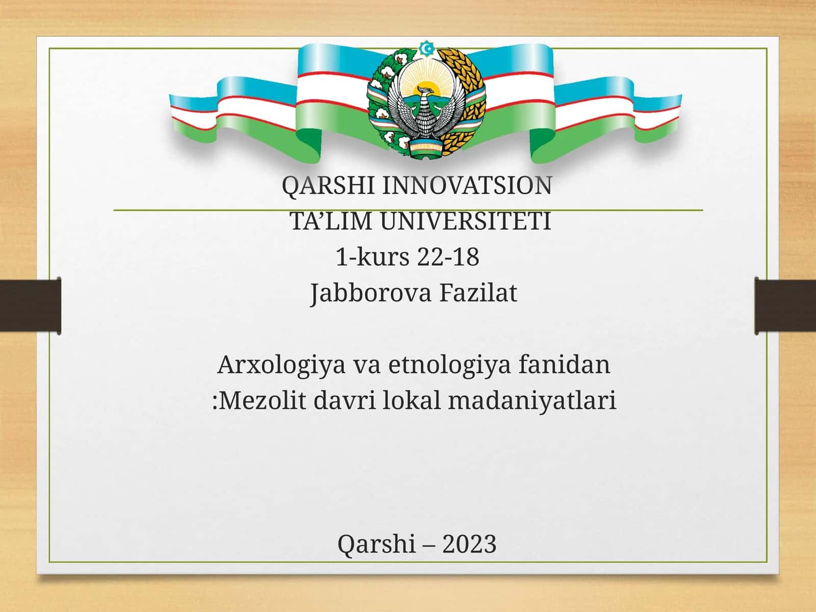 Mezolit davri lokal madaniyatlari