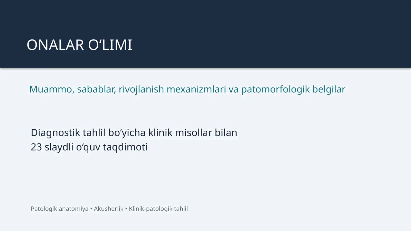 [ONALAR O‘LIMI]