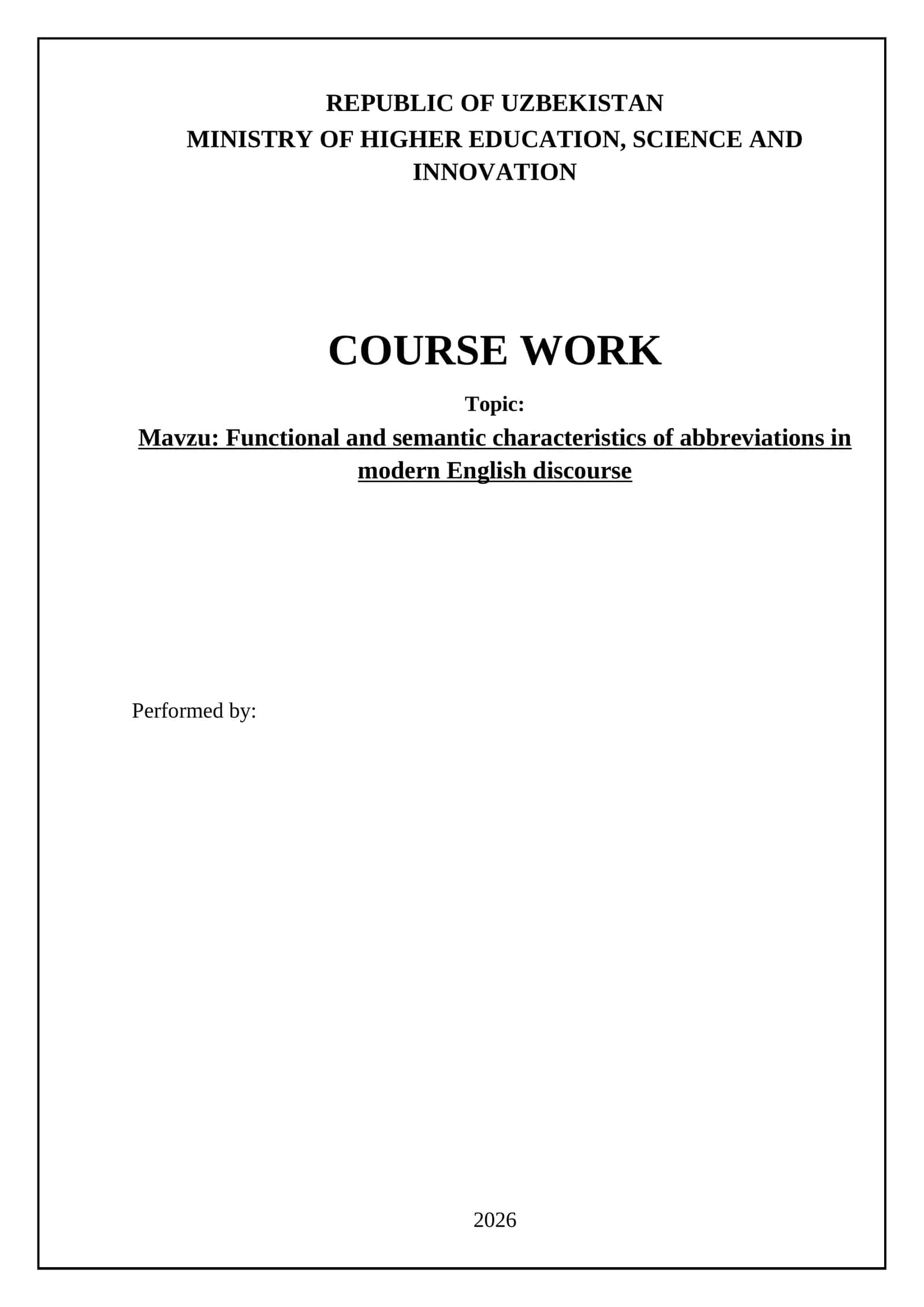 Functional and semantic characteristics of abbreviations in modern English discourse
