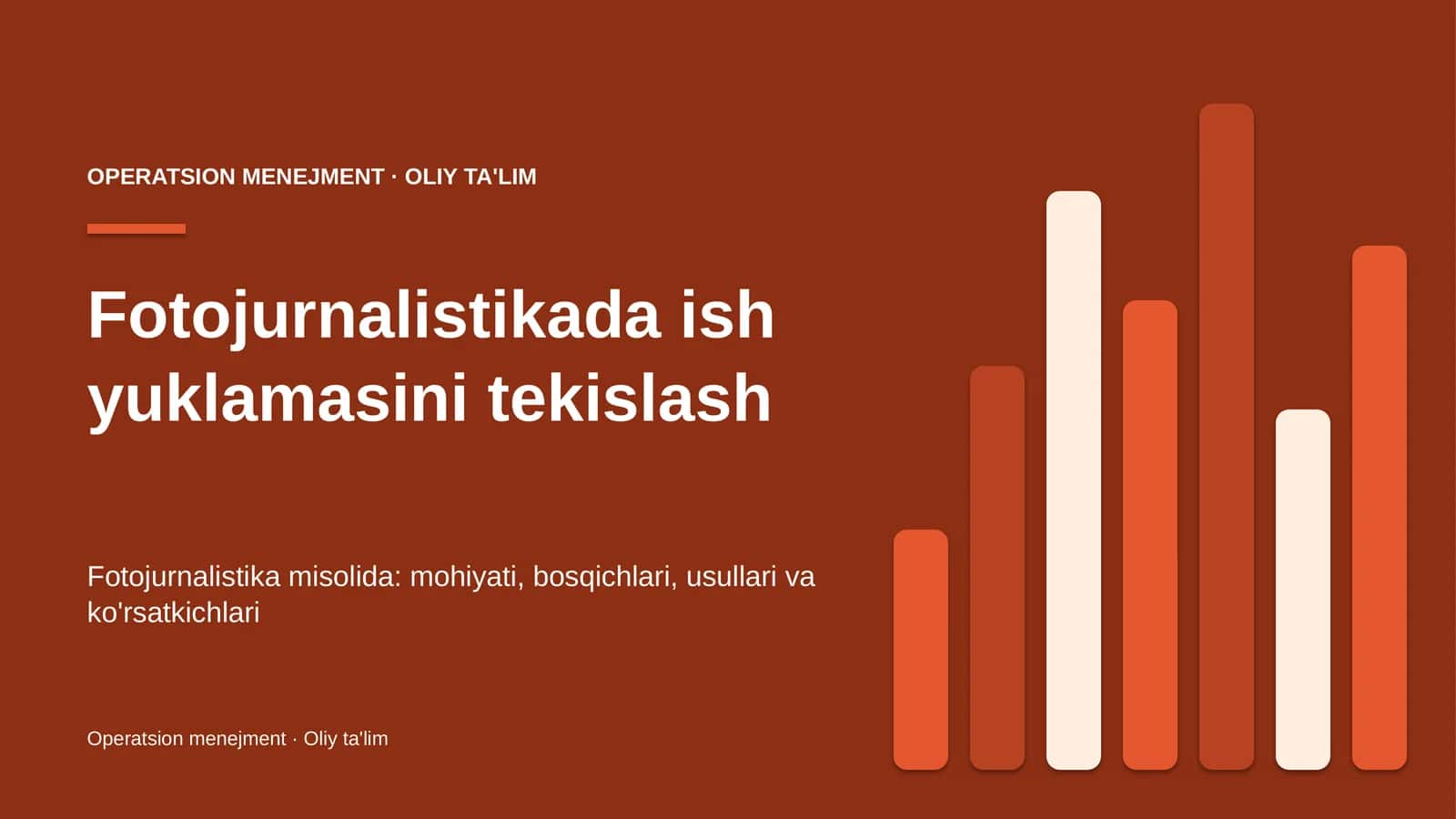 Fotojurnalistikada ish yuklamasini tekislash