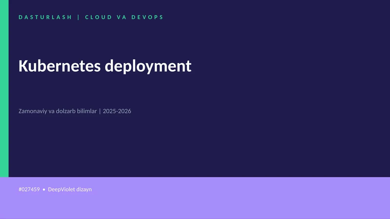 Kubernetes deployment