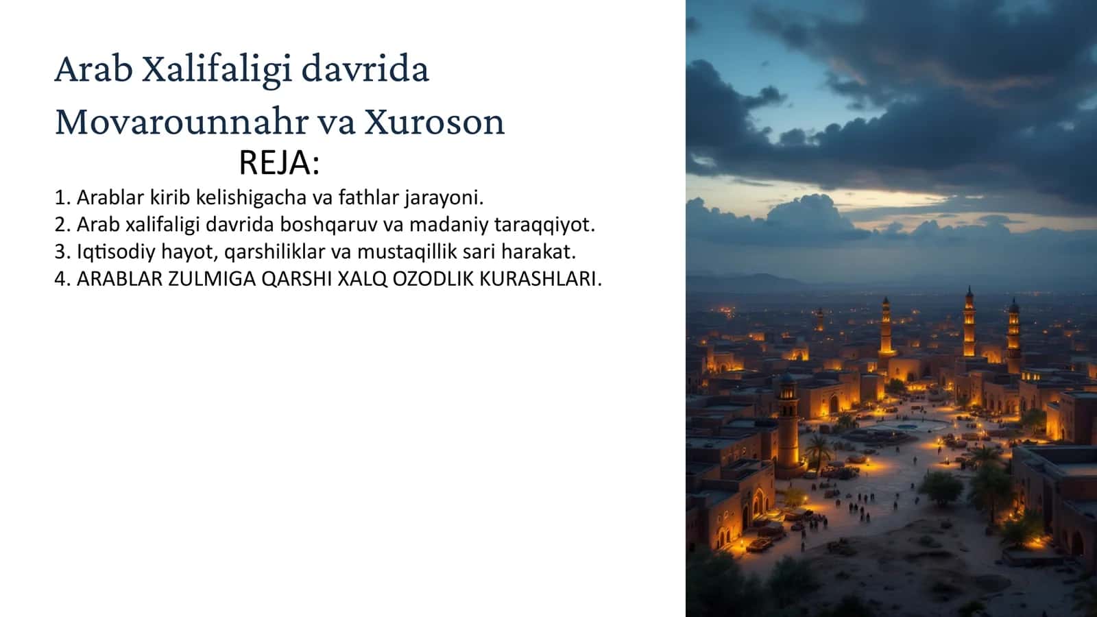 Arab Xalifaligi davrida Movarounnahr va Xuroson