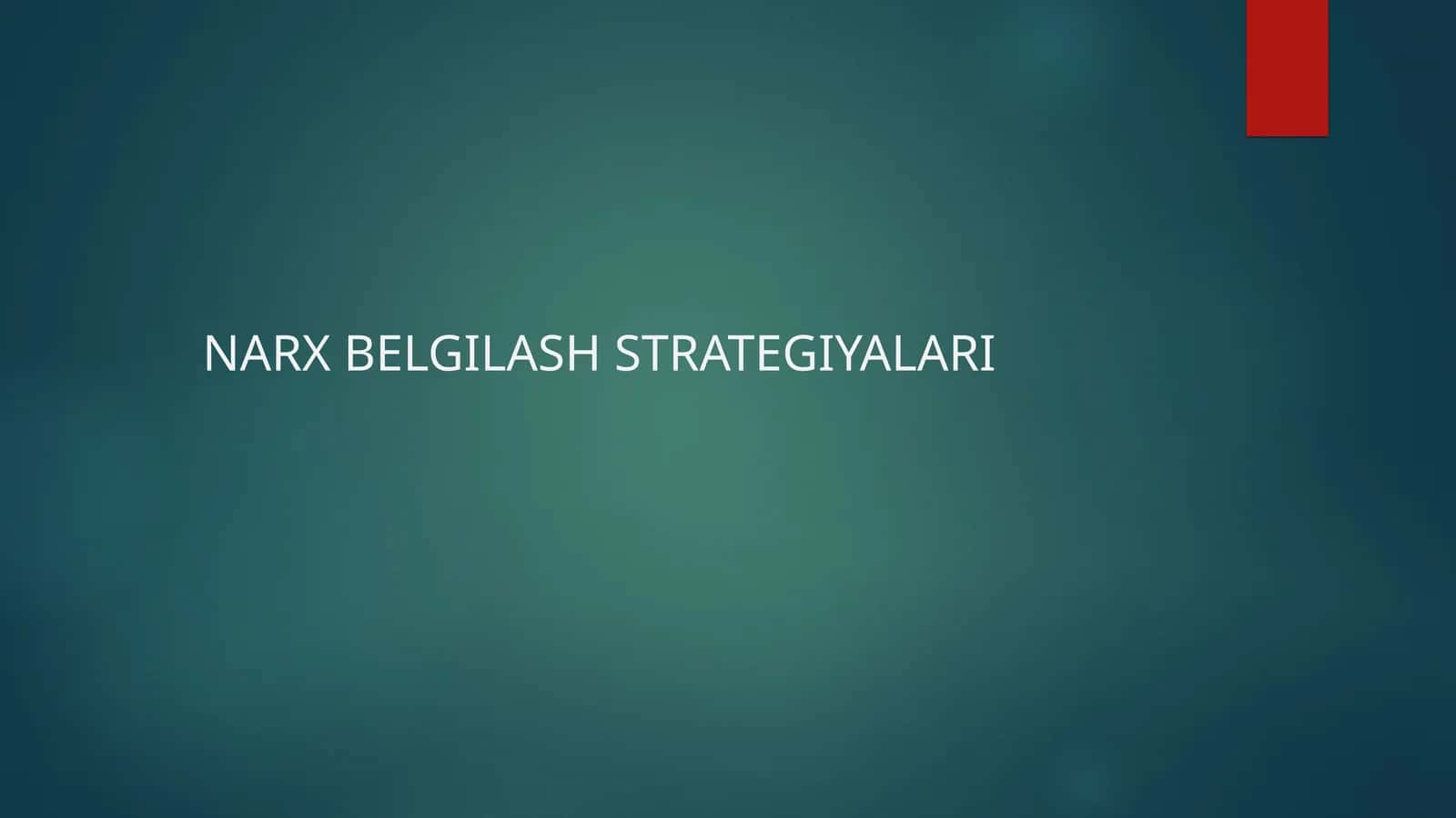Narx belgilash strategiyalari