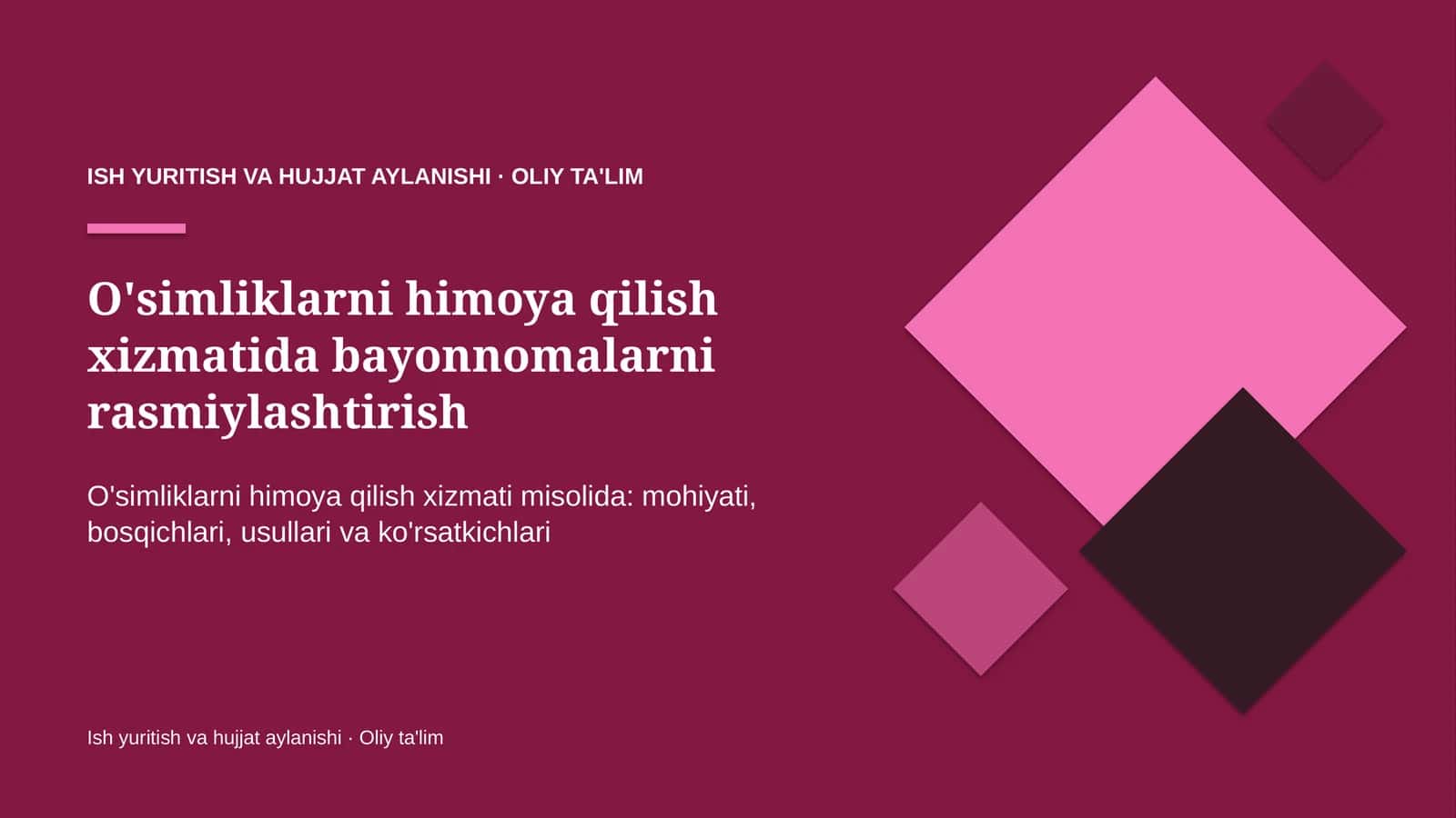 o'simliklarni himoya qilish xizmatida bayonnomalarni rasmiylashtirish 7731