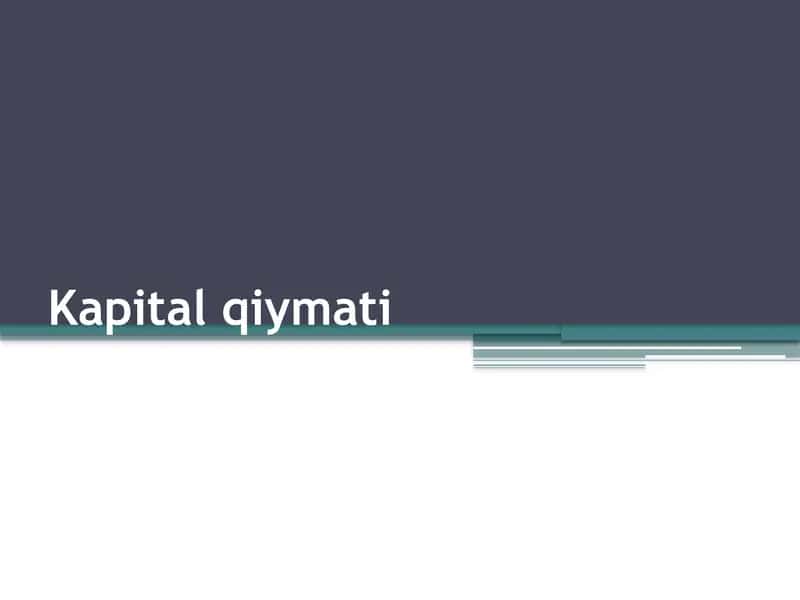 Kapital qiymati