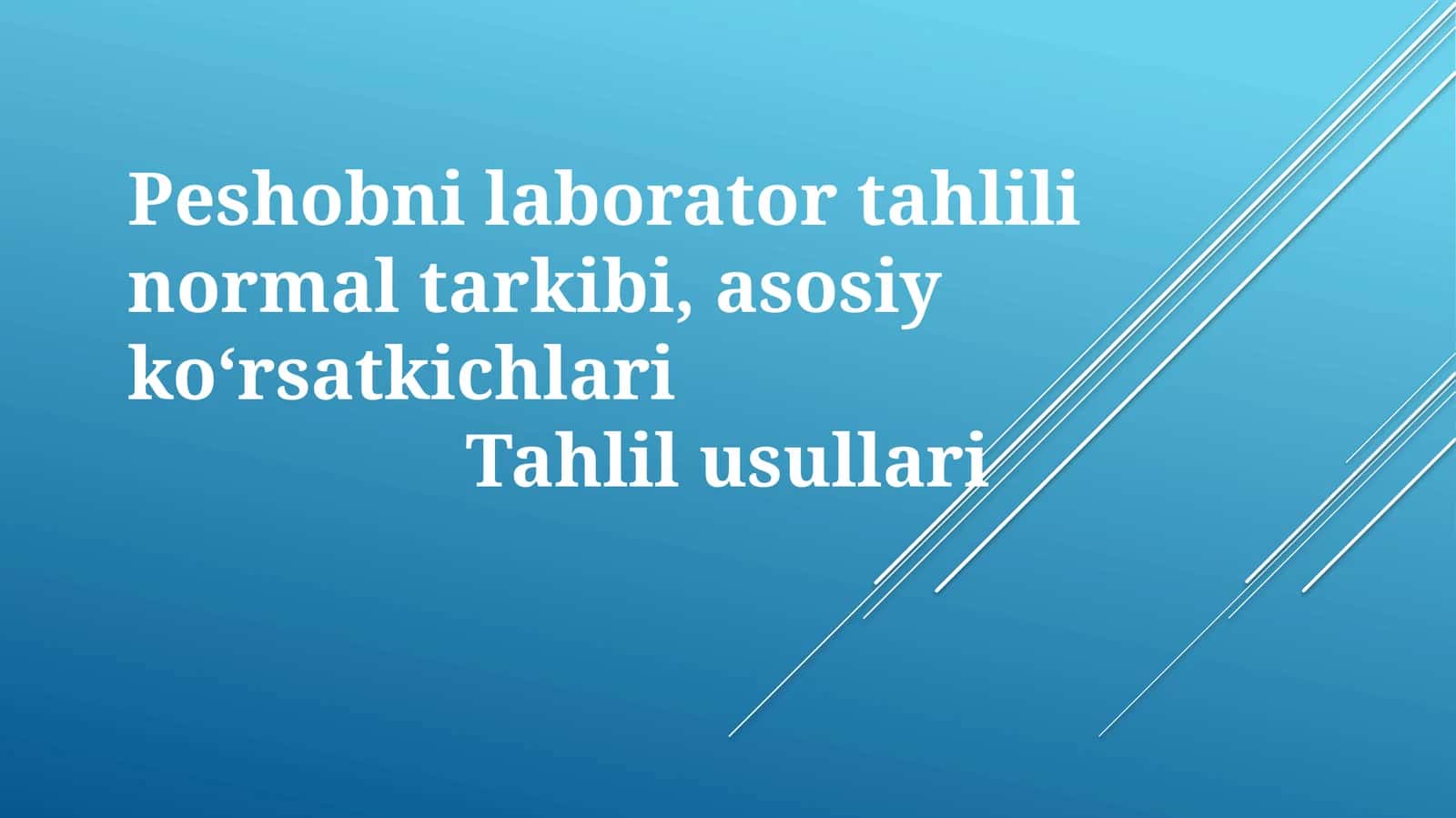 Peshob laborator tahlili