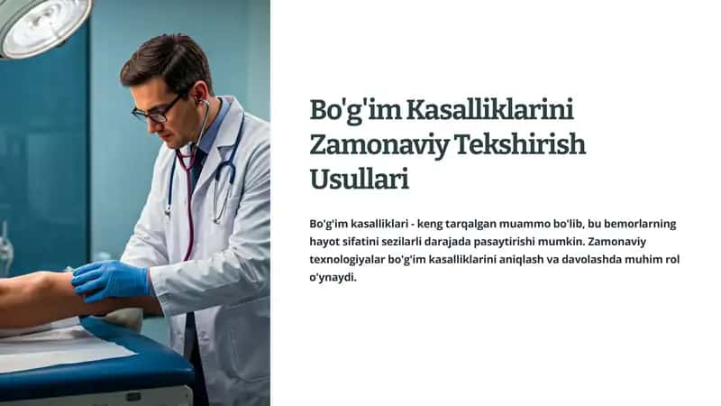Bo'g'im Kasalliklari Zamonaviy Tekshirish Usullari