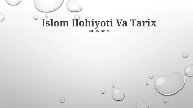 Islom Ilohiyoti Va Tarix