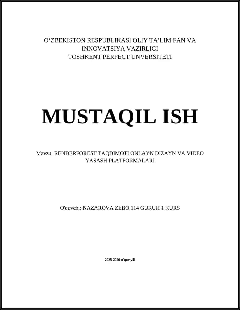 RENDERFOREST TAQDIMOTI.ONLAYN DIZAYN VA VIDEO YASASH PLATFORMALARI
