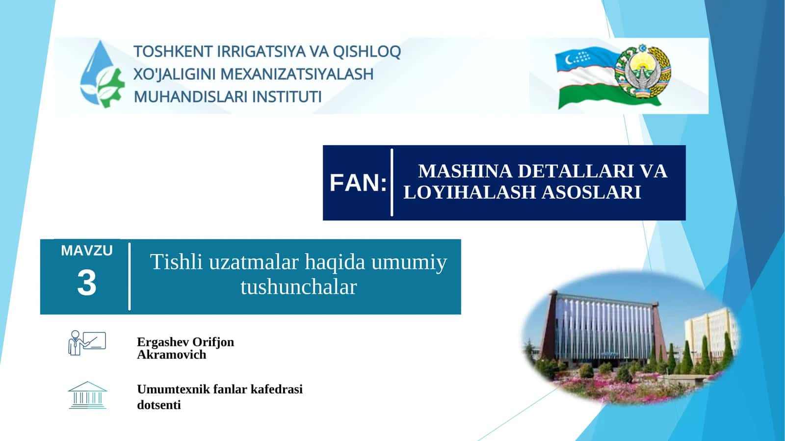 Tishli uzatmalar haqida umumiy tushunchalar