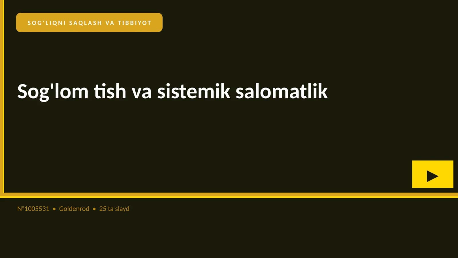 Sog'lom tish va sistemik salomatlik