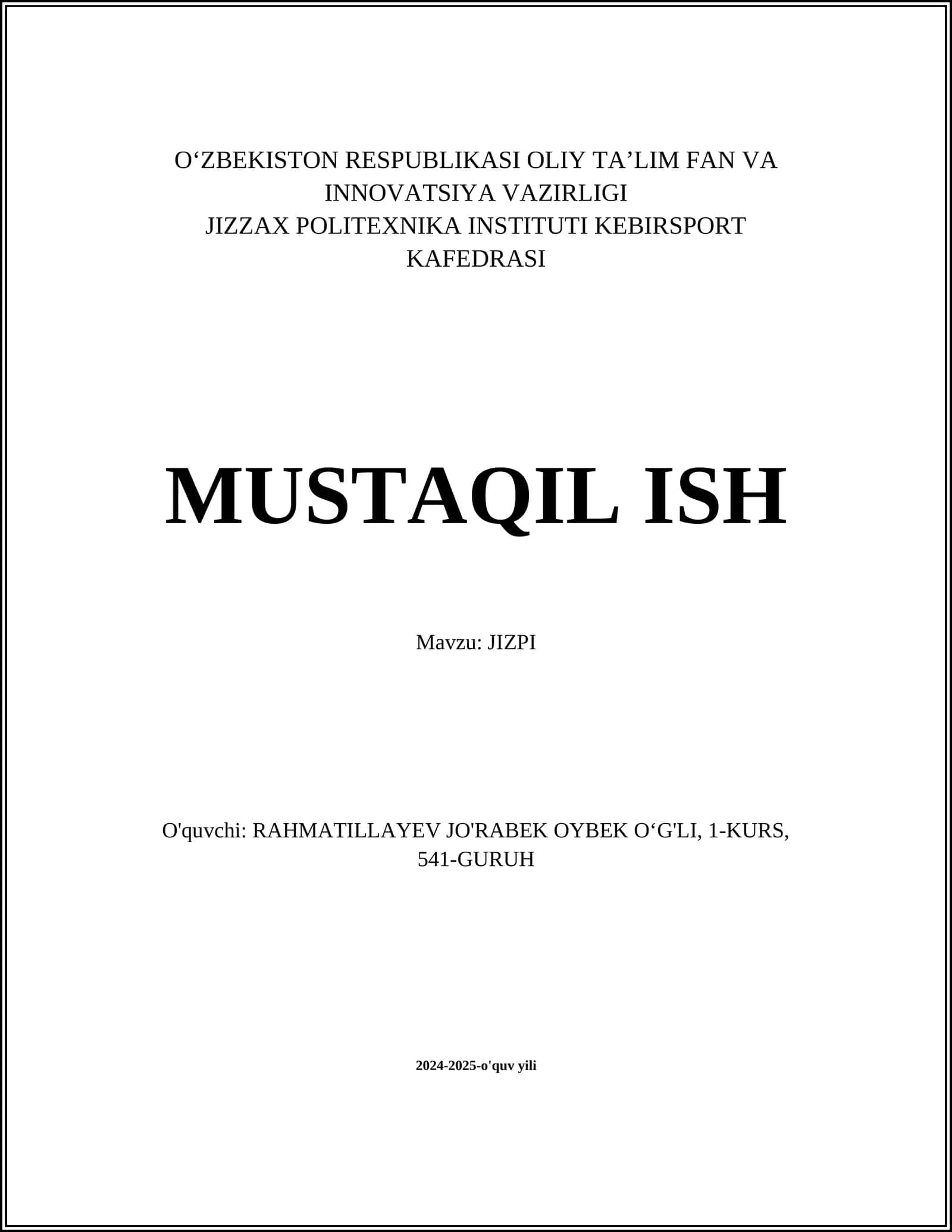 Jizpi Tayyorlash Usullari