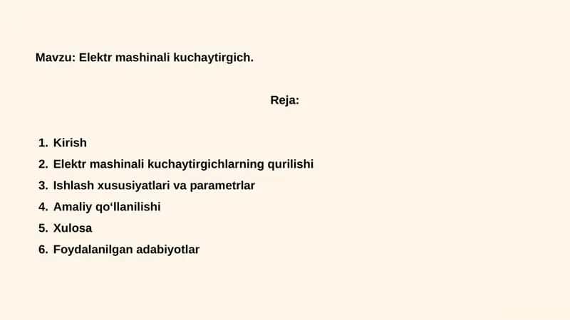 : Elektr mashinali kuchaytirgich