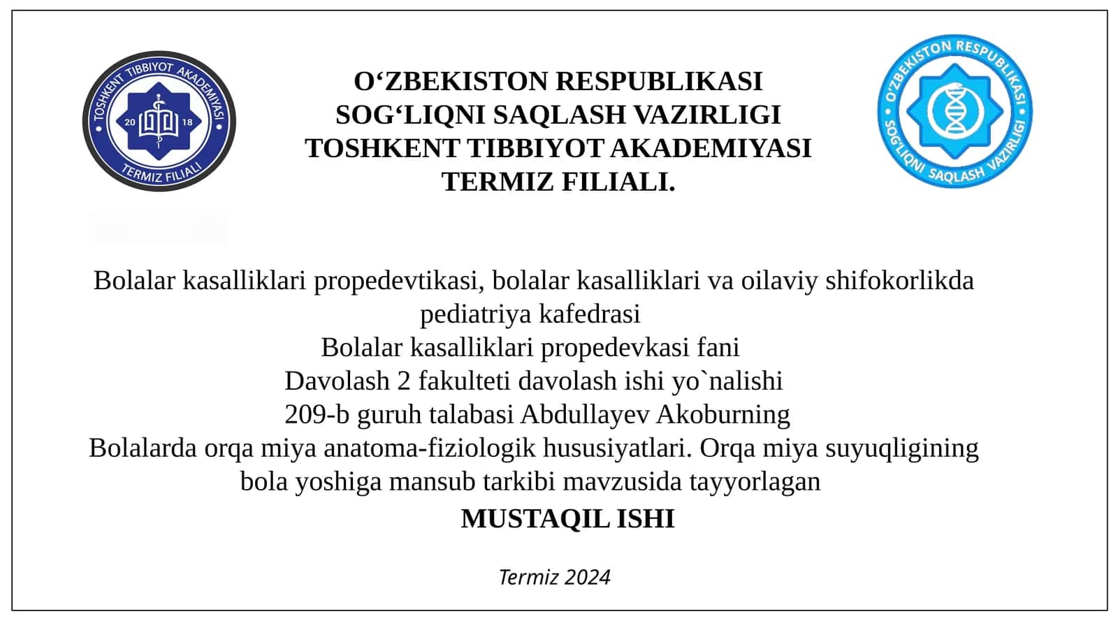 Bolalar kasalliklari propedeutikasi