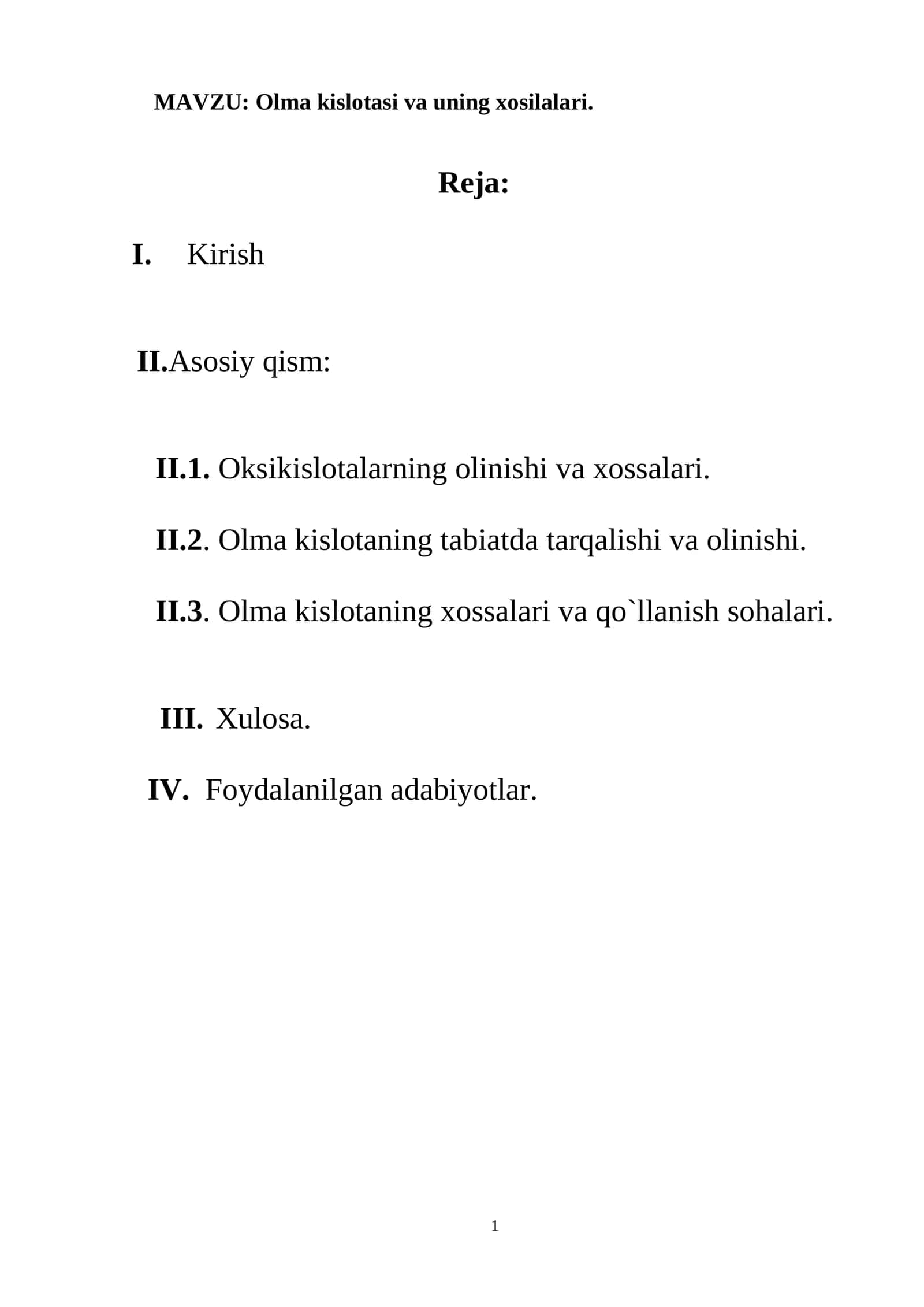 Olma kislotasi va uning xosilalari