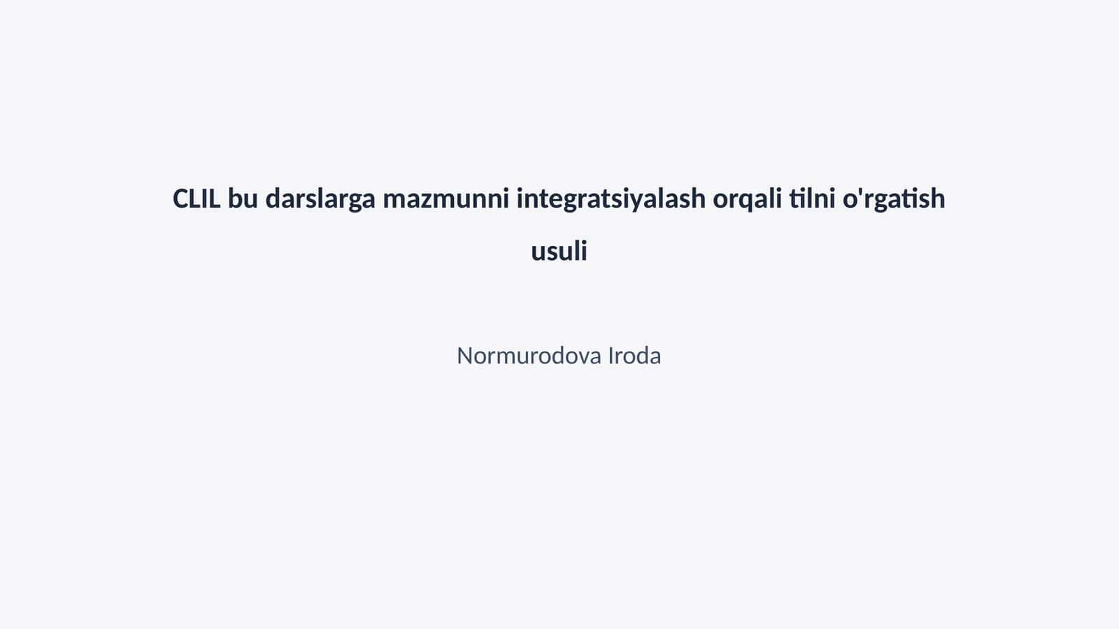 CLIL metodologiyasi