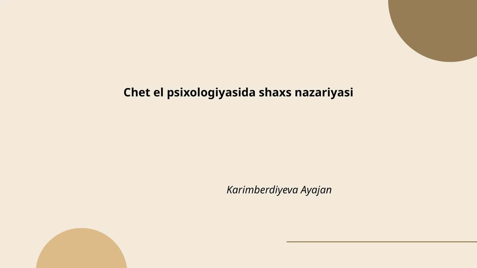 Shaxs rivojlanish bosqichlari