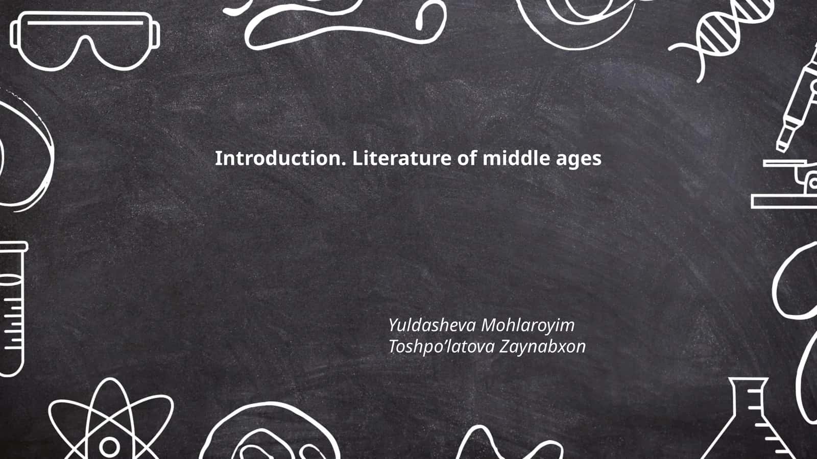 Introduction. Literature of middle ages