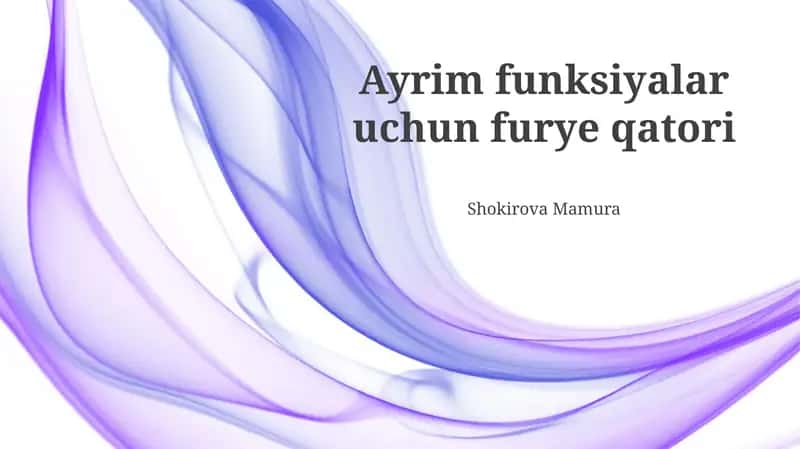 Trigonometrik Furye Qatori