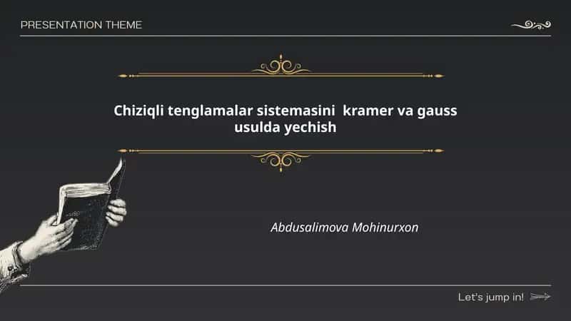 Chiziqli tenglamalar sistemasini kramer va gauss usulda yechish