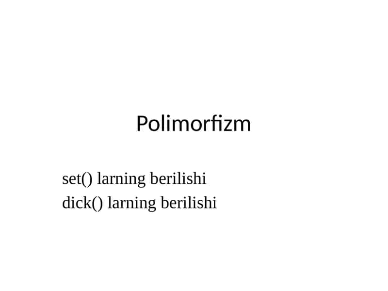 SET (TO’PLAM)