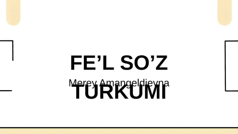 Fe’l so’z turkumi taqdimot